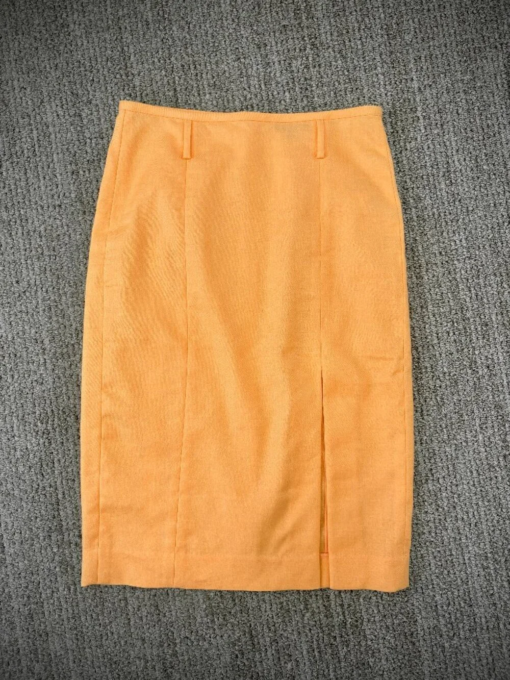 J. CrewStretch Linen-Blend Midi Pencil Skirt in Orange, Size 4